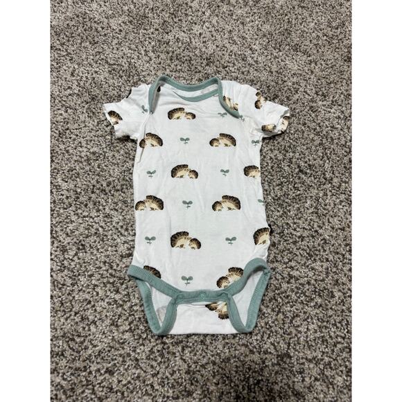 Kyte BABY Hedgehog Print Bamboo Bodysuit, Size 0-3 Months - Picture 1 of 3
